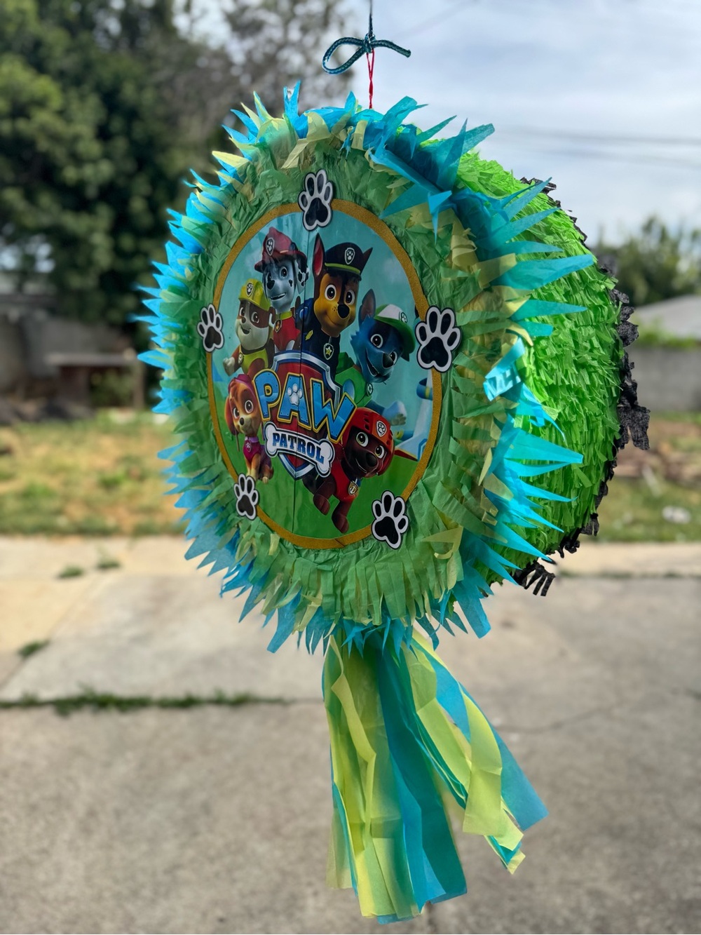Paw Patrol Fiesta Pinata - Blue & Lime Green